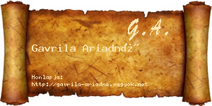 Gavrila Ariadné névjegykártya
